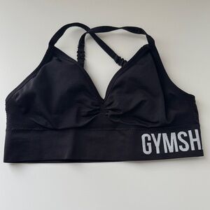 Gymshark Black Sports Bra with Logo